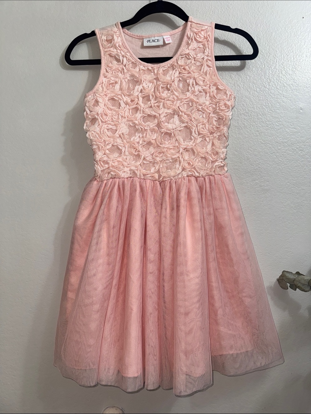 The Children's Place Blush Pink Rosette Tulle Dress, wedding/birthday/party dres